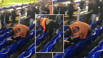 Shocking footage shows steward fight with a fan during Birmingham City's 1-1 draw with Watford