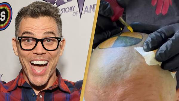 People shocked by Steve-O's latest new massive tattoo on his head