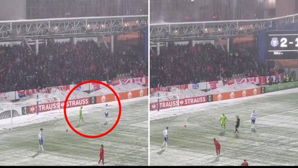 Conference League paused by referee due to fans throwing snowballs at opposition keeper