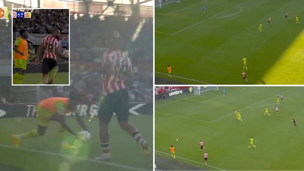 Footage showing Anthony Elanga helping Brentford on their counter attack has gone viral