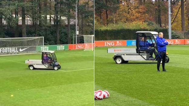 Louis Van Gaal Is Taking Netherlands' Training From A Golf Cart After Injuring Himself