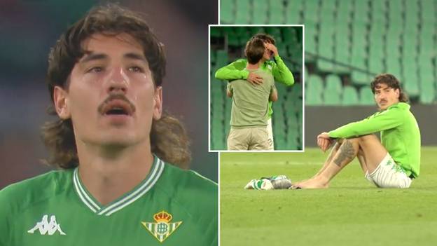 Hector Bellerin In Tears After Playing Final Home Game For Real Betis Before Returning To Arsenal