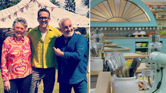 Bake Off fans excited as Ryan Reynolds posts picture with Prue Leith and Paul Hollywood