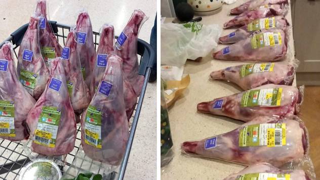 Sainsbury's shopper divides opinion after buying nine legs of lamb worth £252 for £36