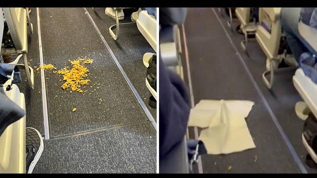 Flight attendant 'refused to let plane take off until passengers' cleaned up mess in the aisle