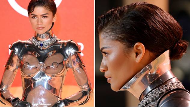 Fans are all saying the same thing about Zendaya's full metal body suit