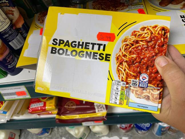 Jenny found a rebranded Just Essentials Spaghetti Bolognese. Credit: Jam Press.