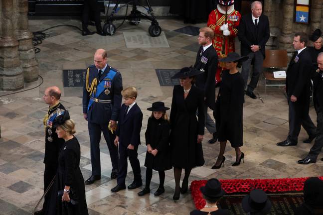 Princess Charlotte and Prince George at the Queen's funeral. Credit: PA / Phil Noble