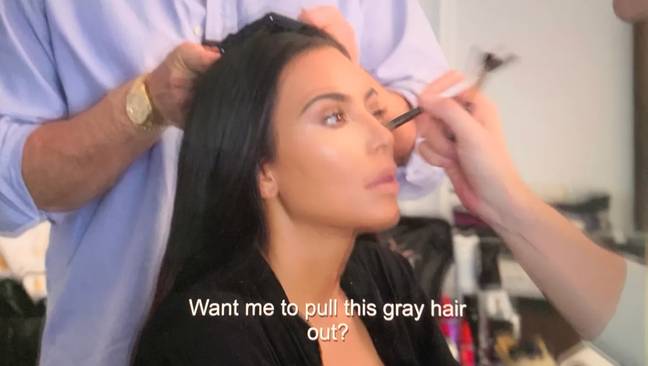 It seems Kim's stylist spotted a grey hair too. Credit: Hulu