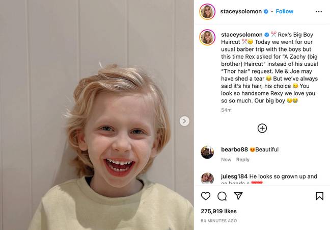 Stacey shared the news with her Instagram followers. @staceysolomon/Instagram