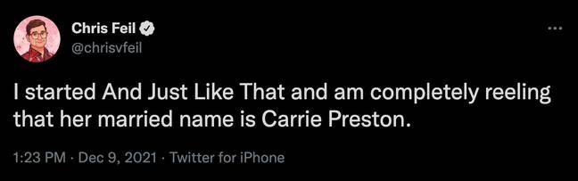 Carrie's name change blind-sided fans (Credit: HBO)