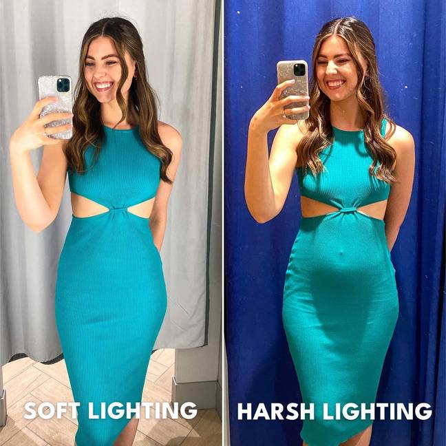 Bree tested the same outfit in different fitting rooms. Credit: instagram/@breeelenehan