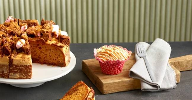 Costa's Raspberry &amp; White Chocolate muffin and Gimme S'mores cake. (Credit: Costa)