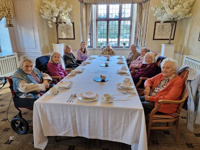 She was also treated to afternoon tea to mark the milestone. Credit: SWNS