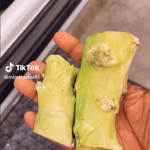 The TikToker showed what she does to excess off broccoli. Credit: @mimicarter81/ TikTok 