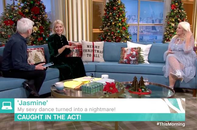  Holly looked rather embarrassed and laughed the whole thing off, but viewers at home thought it was hilarious (Credit: ITV)