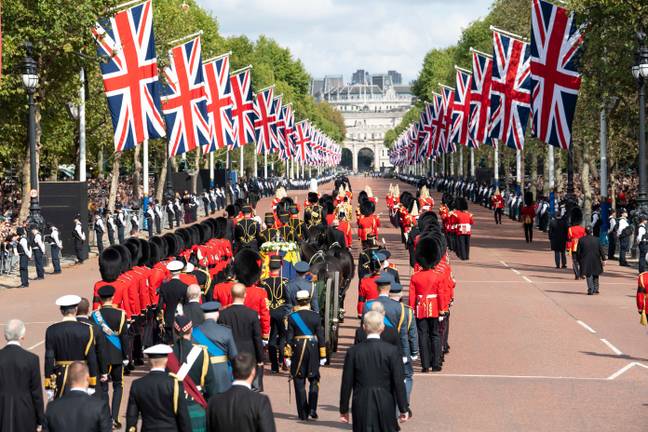 The Queen's coffin going down the Mall. Credit: PA / Doug Peters