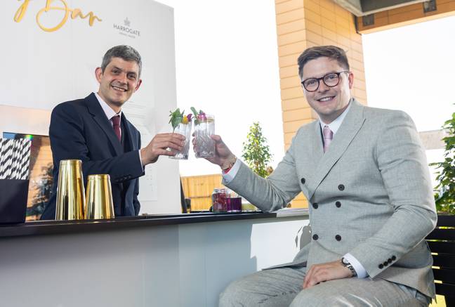 Dr Alex George has teamed up with Harrogate Spring Water to launch Royal Ascots first ever reduced and no alcohol** bar as part of Harrogate Spring Water’s initiative to encourage mindful drinking. Credit: SWNS 
