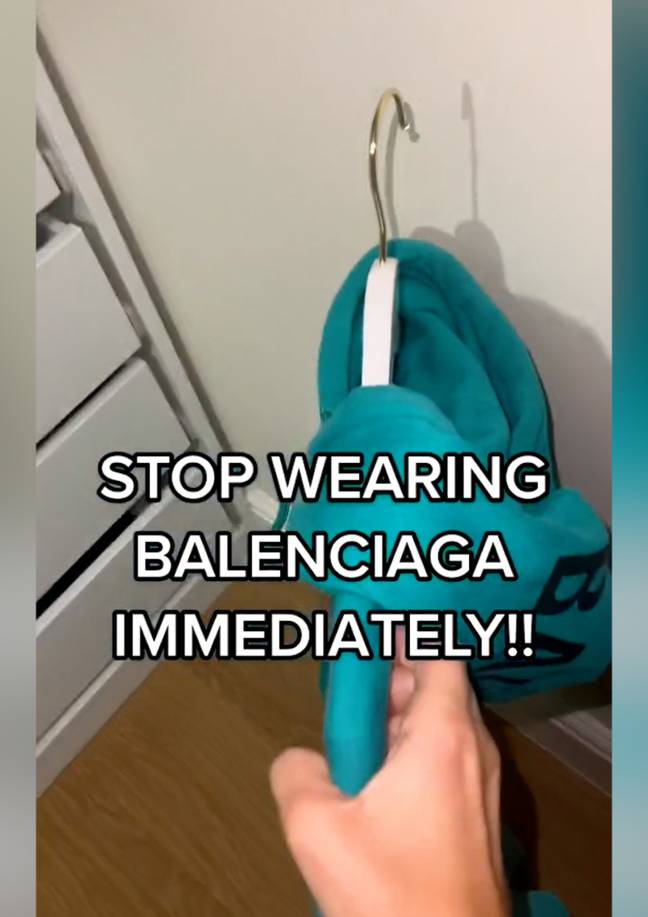 Chloe decided to destroy all of her Balenciaga clothes and accessories. Credit: SWNS
