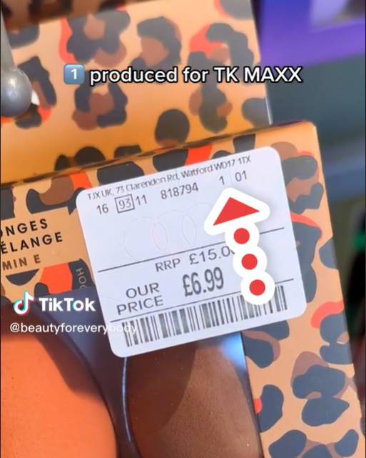 Number '1' apparently means the product is made by TK Maxx. Credit: @beautyforeverybody/ TikTok  