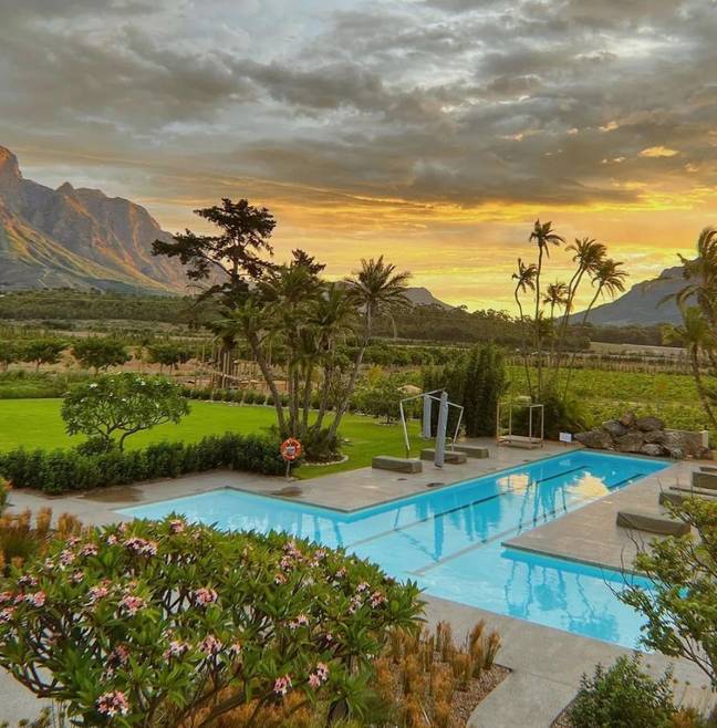 The swanky new villa is situated near Cape Town. Credit: Instagram/@ludusmagnus_franschhoek