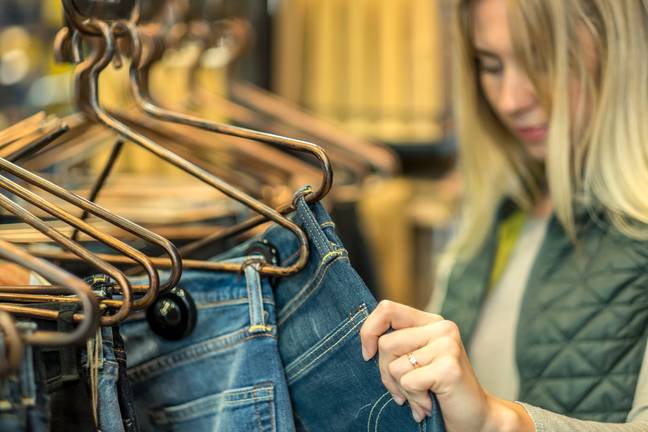 A woman has shared a handy trick on how she knows whether a pair of jeans will fit her while shopping in store (Credit: Shutterstock)