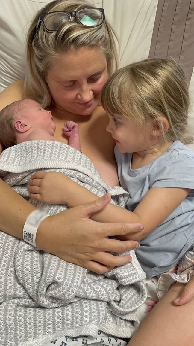 Chrissie with her daughters, Esme and Alana Belle. Credit: Kennedy News and Media.