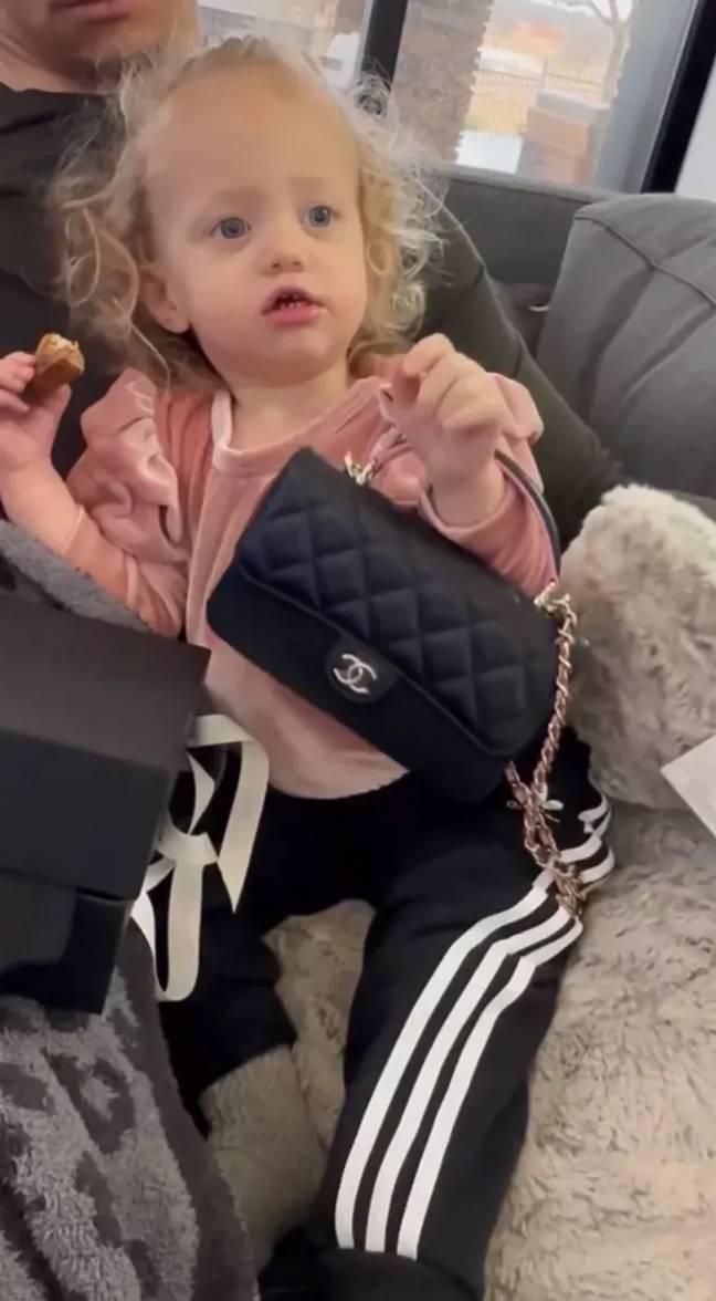 Little Sterling had no idea how much her new handbag cost. Credit: Instagram/brittanylynne