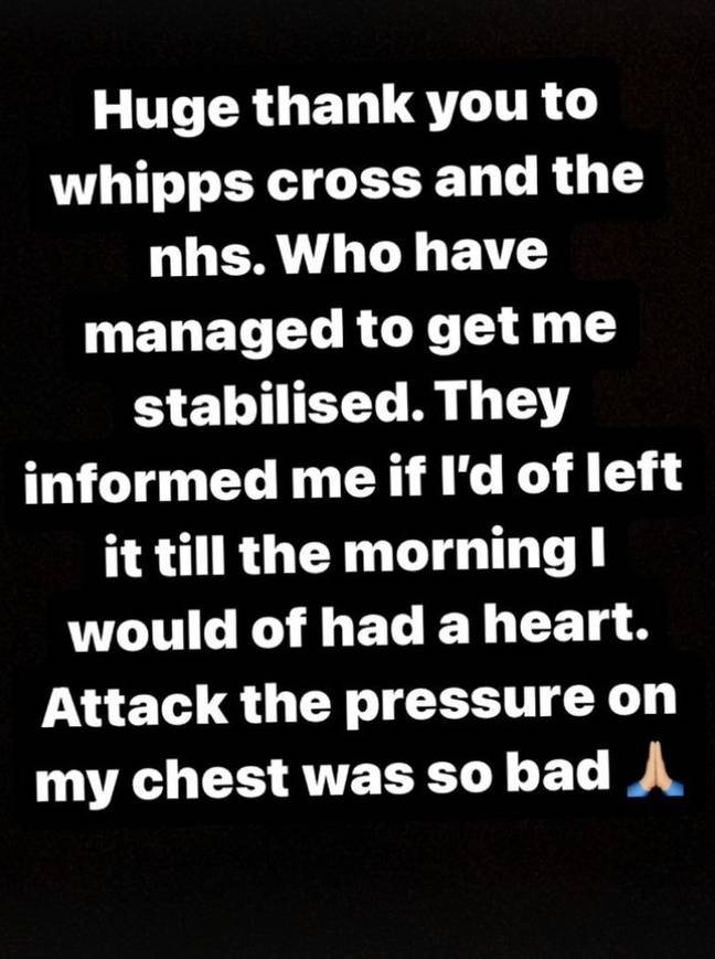 She thanked staff at Whipps Cross Hospital and the NHS. Credit: Instagram/@danniellawestbrook_73