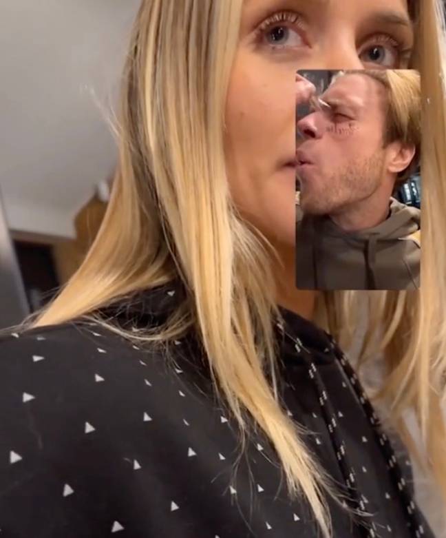 Olly Murs pranked Amelia Tank with a fake face tattoo. Credit: TikTok/@ollymurs