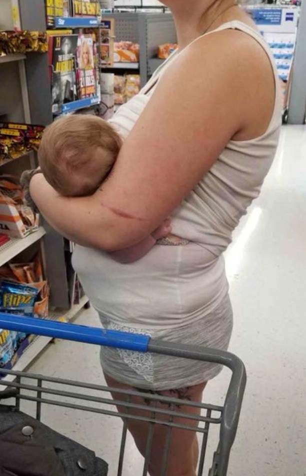 Aleigha said it's her job to feed her baby when and wherever necessary. Credit: Facebook / Aleigha Jean