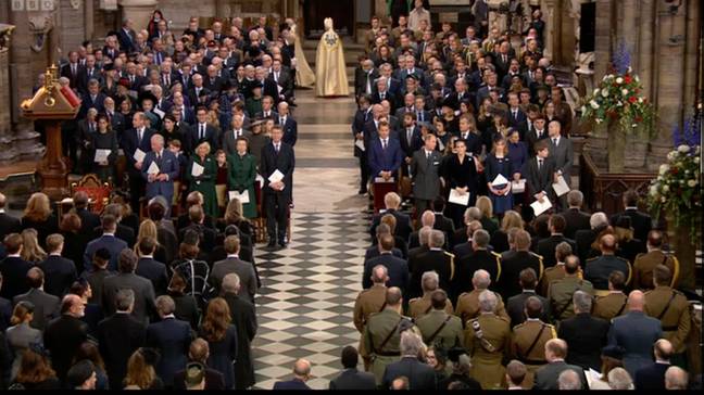Prince Philip's memorial service at Westminster Abbey (Credit: BBC)