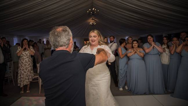 Kayley went ahead with her wedding entrance, meal, speeches and dances. Credit: Neil Jones Photography/SWNS