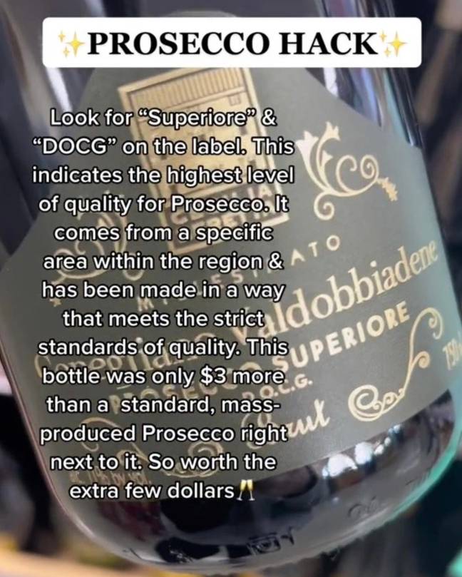 Something to bear in mind next time you're at the booze aisle. Credit: @lexiswinelist/TikTok