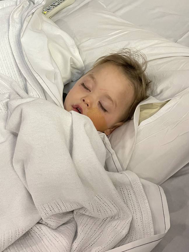 A mum has issued an urgent warning to parents to be aware of basic first aid after her baby almost died from choking on a snack. Credit: Kennedy News