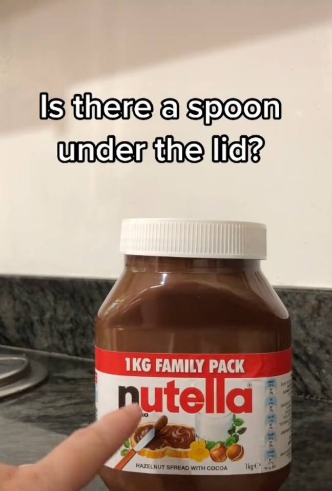 Is there a hidden surprise under your Nutella lid? (Credit: TikTok/@jeffydingo)
