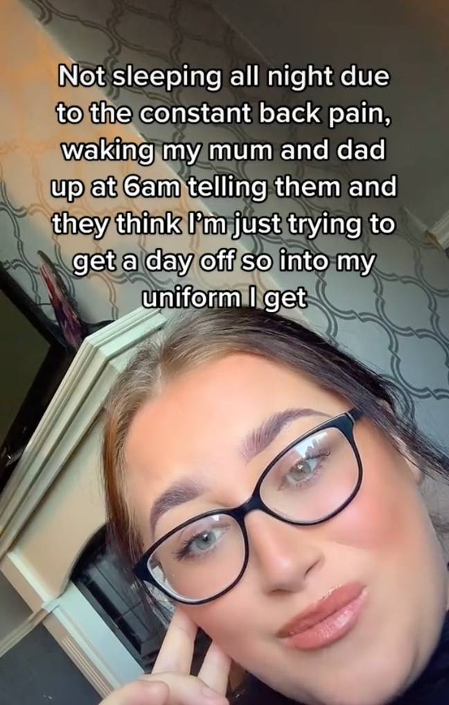 Her parents thought she was trying to get a day off school. Credit: TikTok / @alexisqueen.x