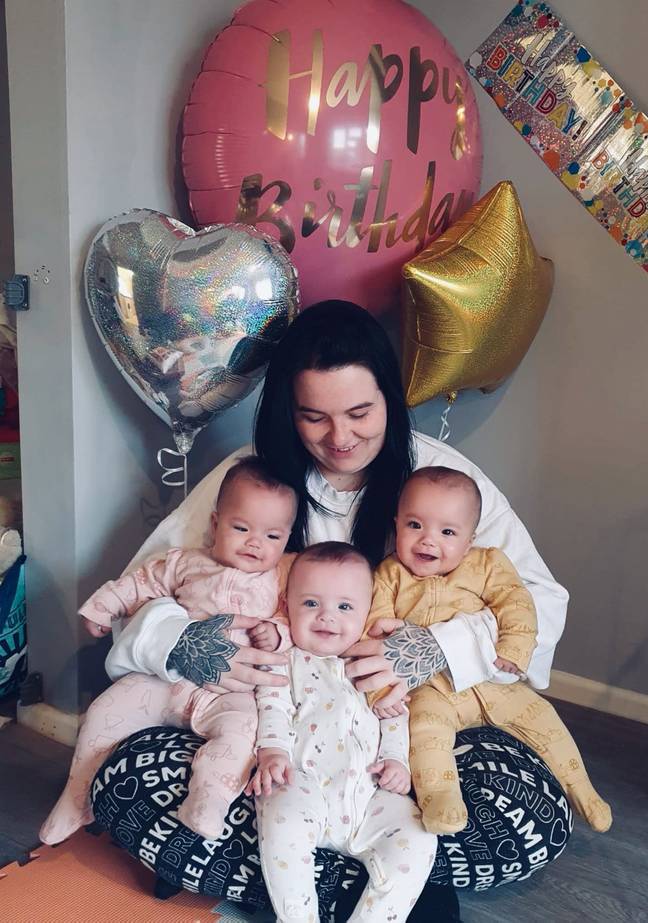 The mum fell pregnant with triplets while on the pill. Credit: Caters