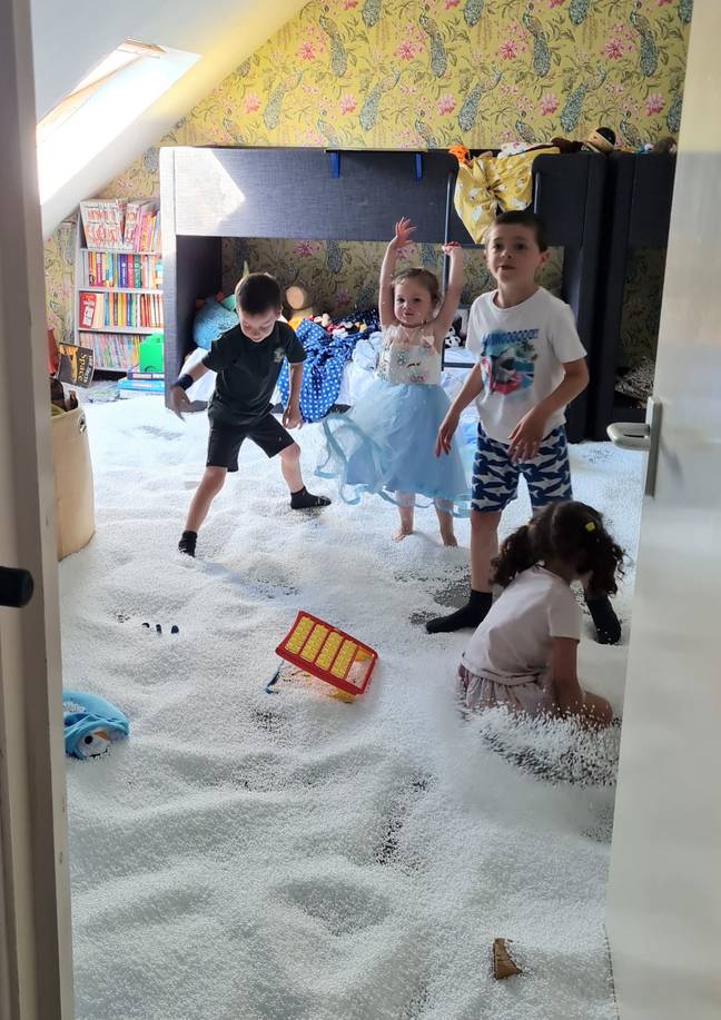 Natalie's three children and Andreia's daughter turned the house into a winter wonderland. (Credit: Kennedy News &amp; Media)