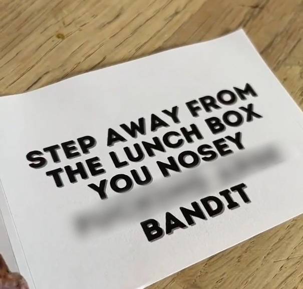 If the first note he put in his daughter's lunchbox didn't work then this second one might do the trick. Credit: TikTok/@teddyevascents