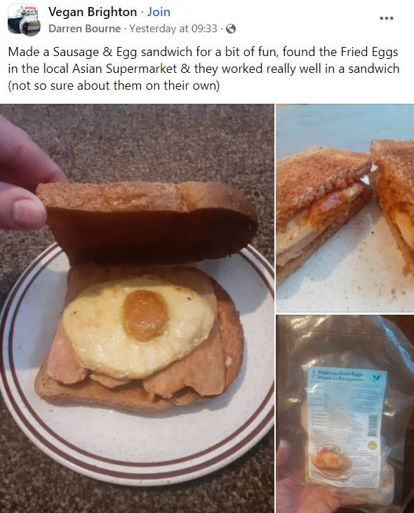 The vegan 'eggs' look just like the real deal (Credit: Facebook)