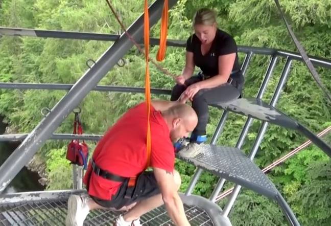 Marc proposed to his fiancée Gayle while bungee jumping. Credit: Caters