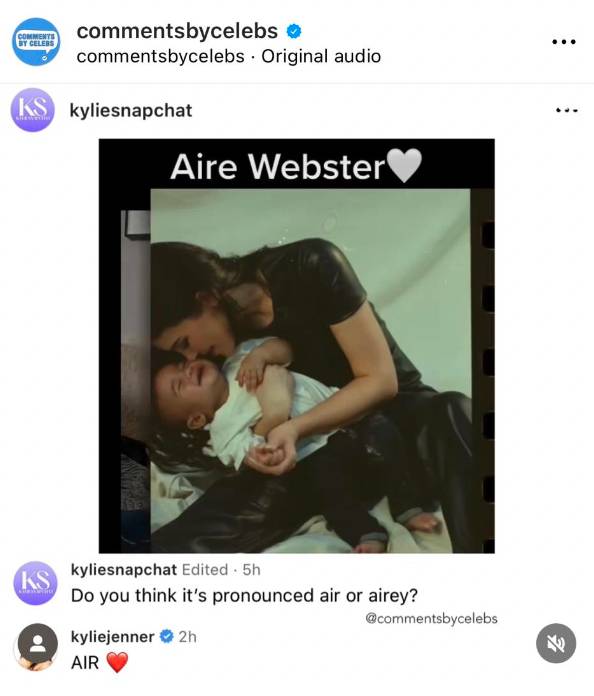 Kylie has explained how to pronounce her son's unusual name. Credit: Instagram / commentsbycelebs