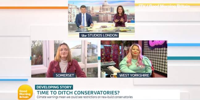Presenter Susanna Reid interrupted Angela to point out that she is in her own conservatory. (Credit: ITV/Good Morning Britain)