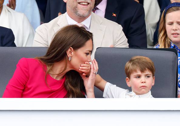 Kate and Louis put on an adorable show at Sunday's Jubilee pageant (Credit: Getty)