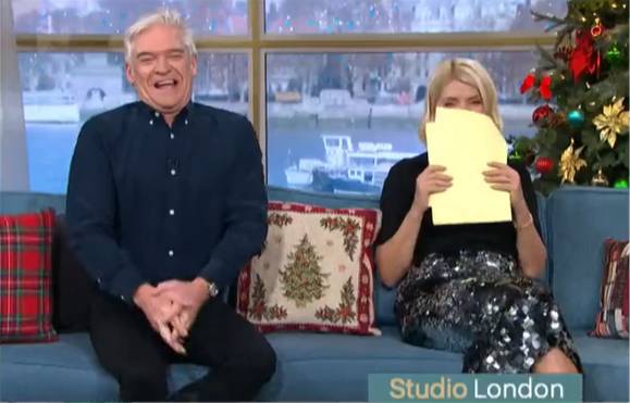 Holly and Phil were cracking up from the studios in London (Credit: ITV)