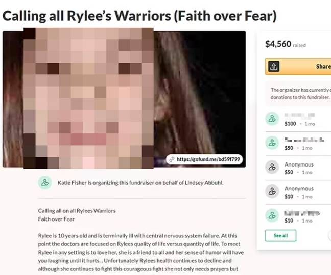 The 35-year-old set up a GoFundMe page for her daughter. Credit: GoFundMe