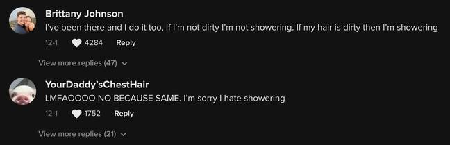 Many of Allison's followers found her shower revelation extremely relatable. Credit: @abmccarthy5757/ TikTok