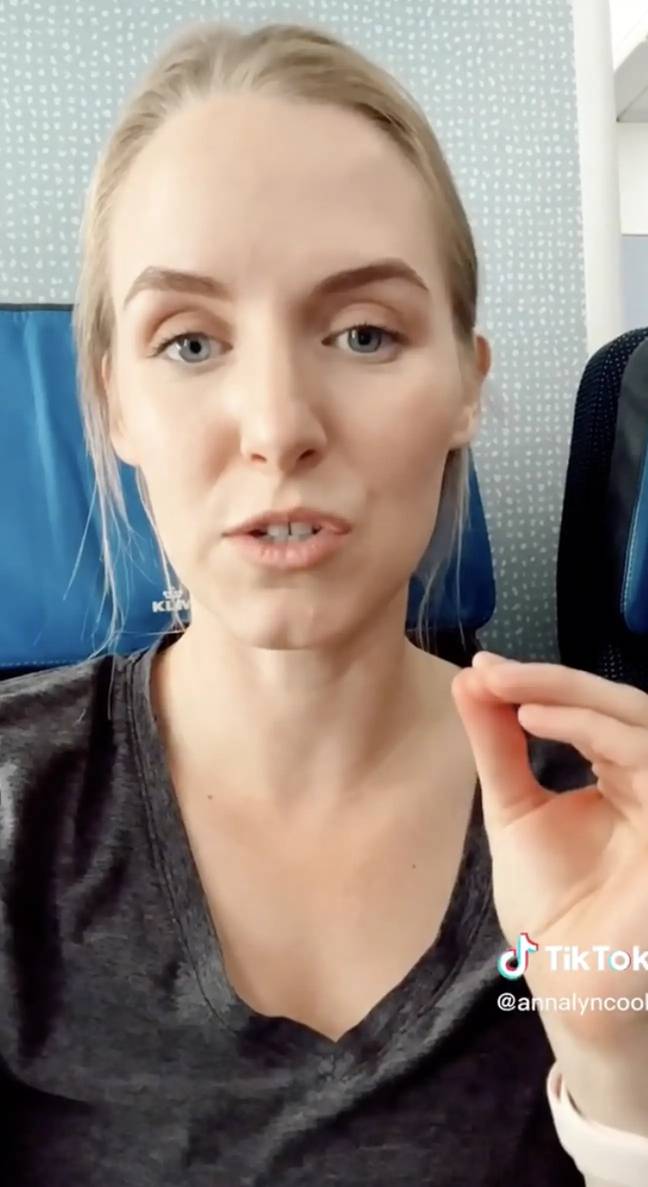 A savvy mum has been heaped with praise after she revealed how she convinced a fellow flyer to swap plane seats with her. Credit: TikTok/@annalyncook