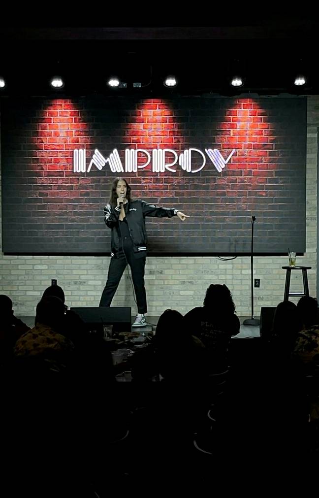 She even tried stand-up comedy. Credit: SWNS